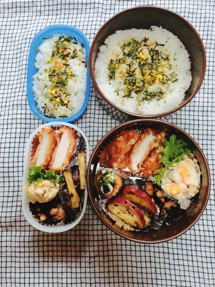 Snapdishの料理写真:お父さん、高校男子お弁当(*^_^*)2016.07.04|カンカンさん