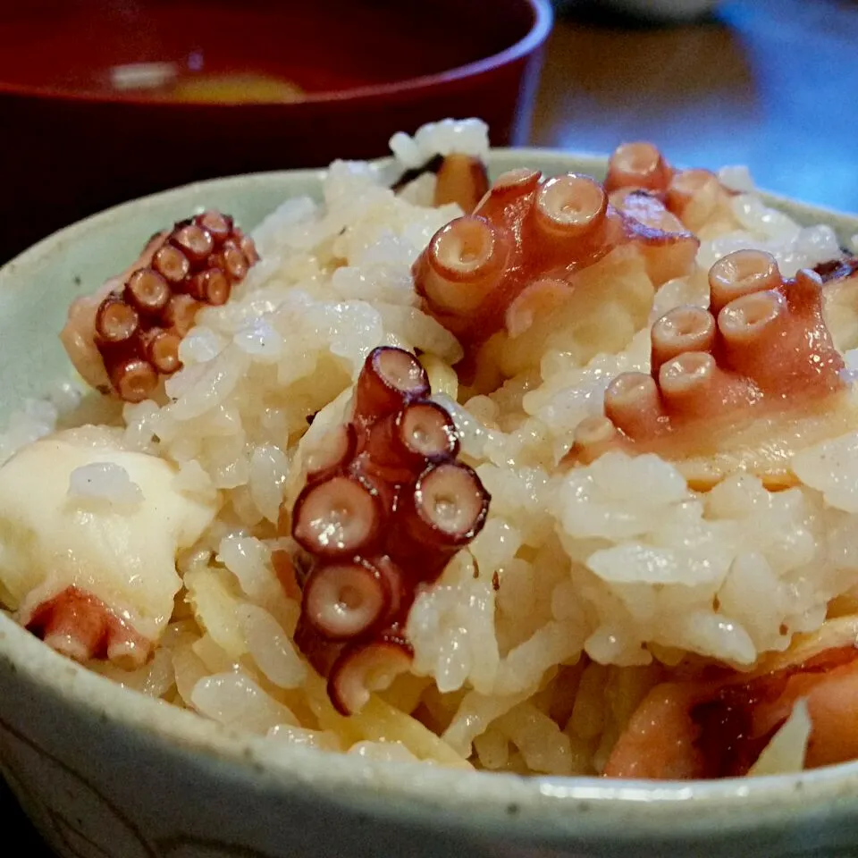 Snapdishの料理写真:小栗旬の出汁炊きタコ飯🍚|ふりるさん