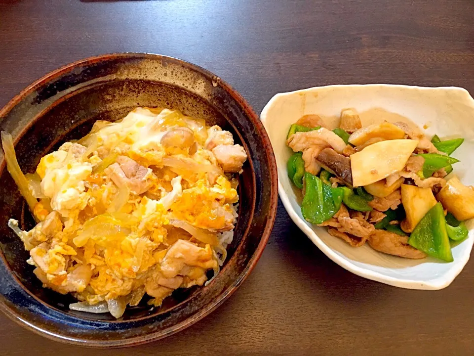 親子丼  豚肉エリンギピーマンのオイスター炒め|NAKATAさん