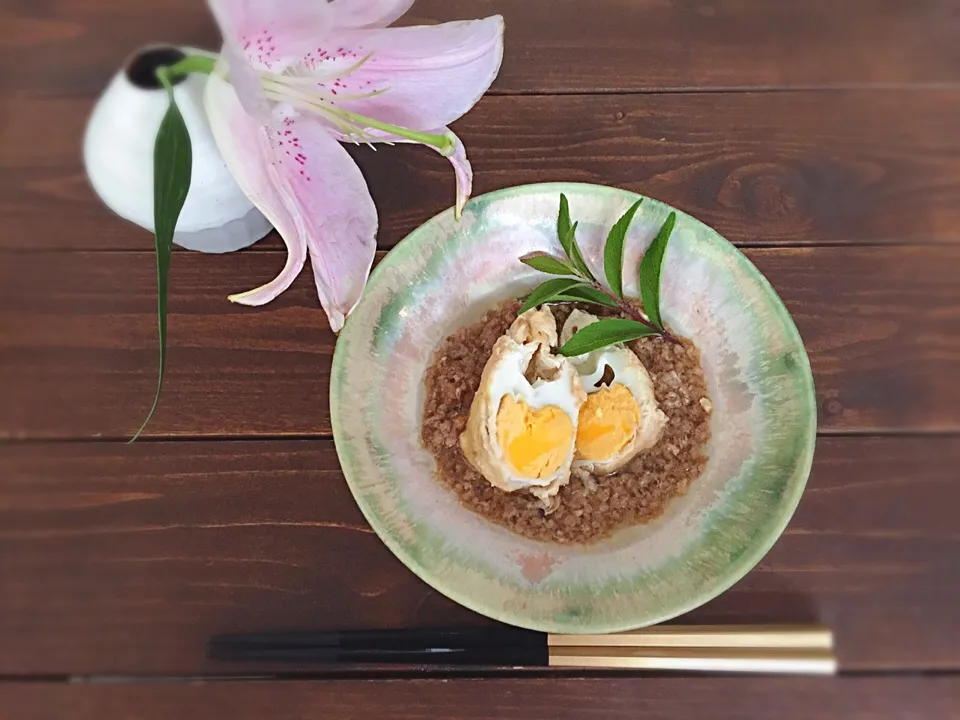 🍃卵巾着の挽肉あんかけ🌿|welcomeizumiさん