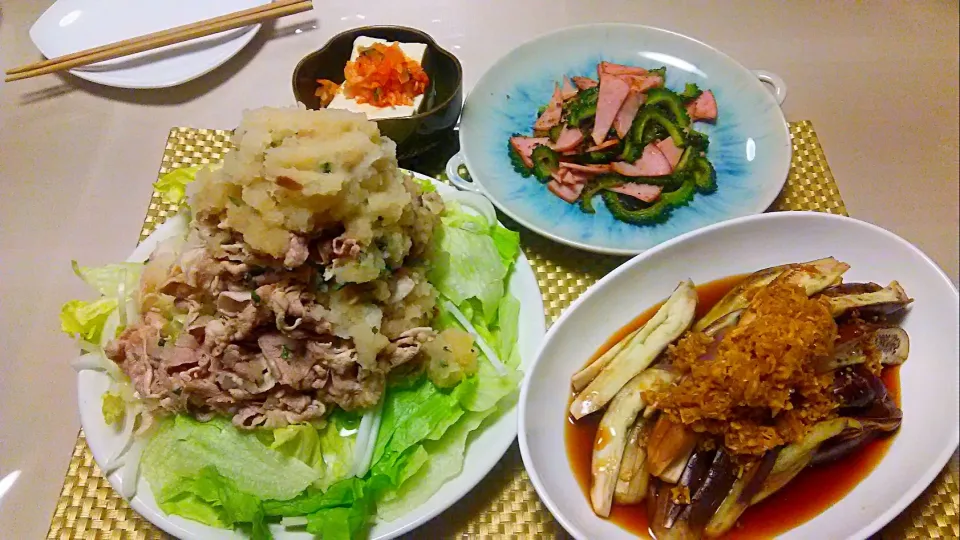 おろし合え定食😋|お母の大皿さん