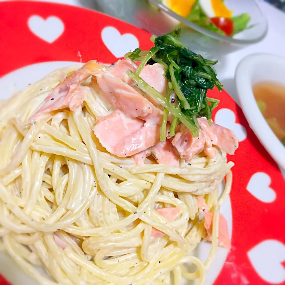 甘塩鮭の和えるクリームパスタ|奏 kanadeさん