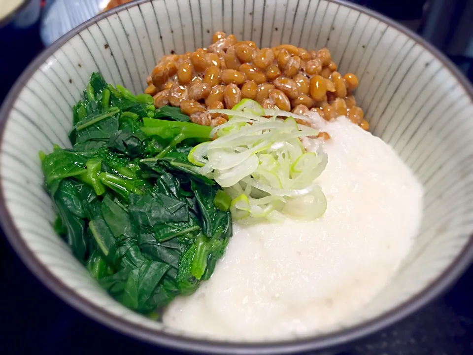 Snapdishの料理写真:もろへ納豆とろろん丼|Ryomaさん