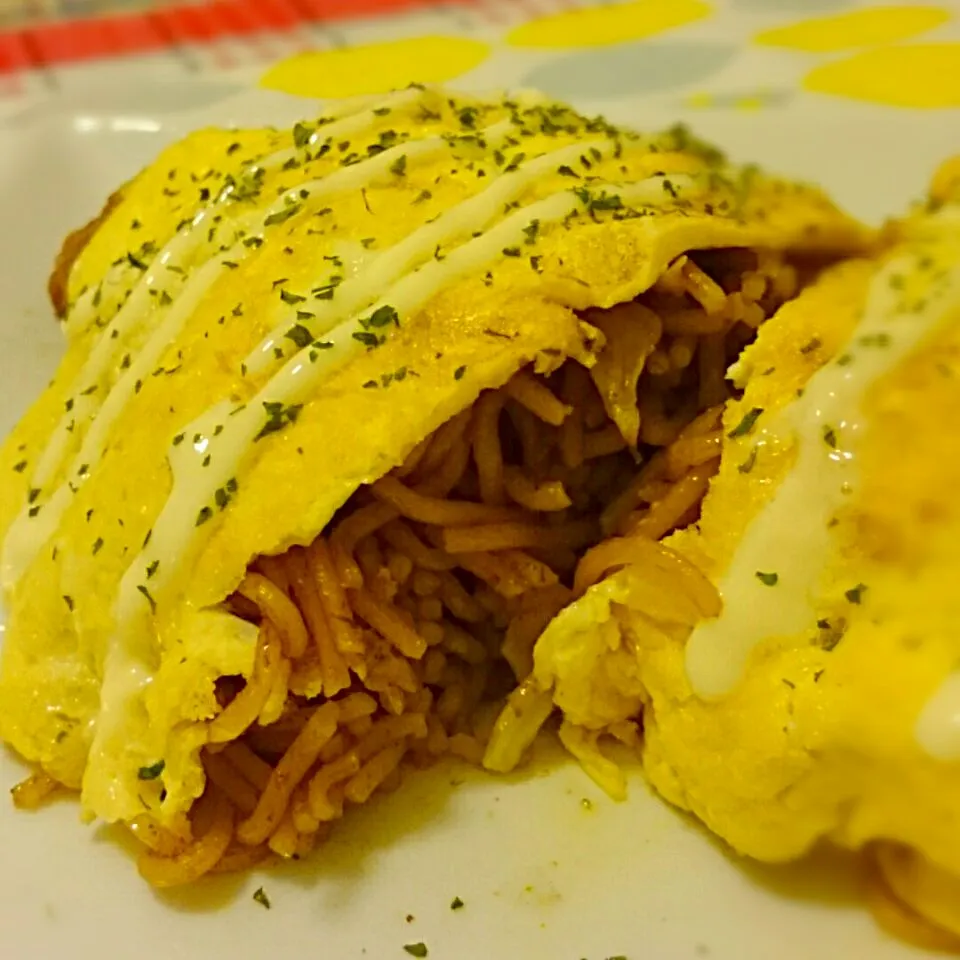 カレー味のオム焼きそば～💕|ちぇさん