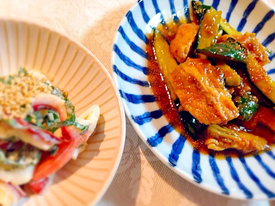 ❀鶏胸肉と胡瓜の味噌炒め
❁北寄貝のサラダ|ともえさん