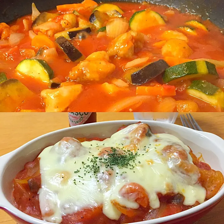鶏もも入ラタトゥイユをアレンジ♪|guraさん