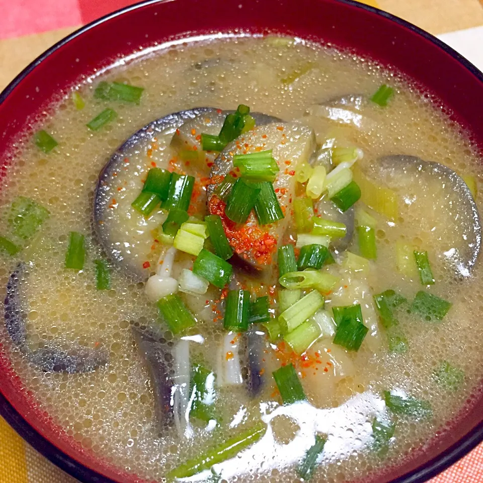 茄子の味噌汁|カウンター嬢さん