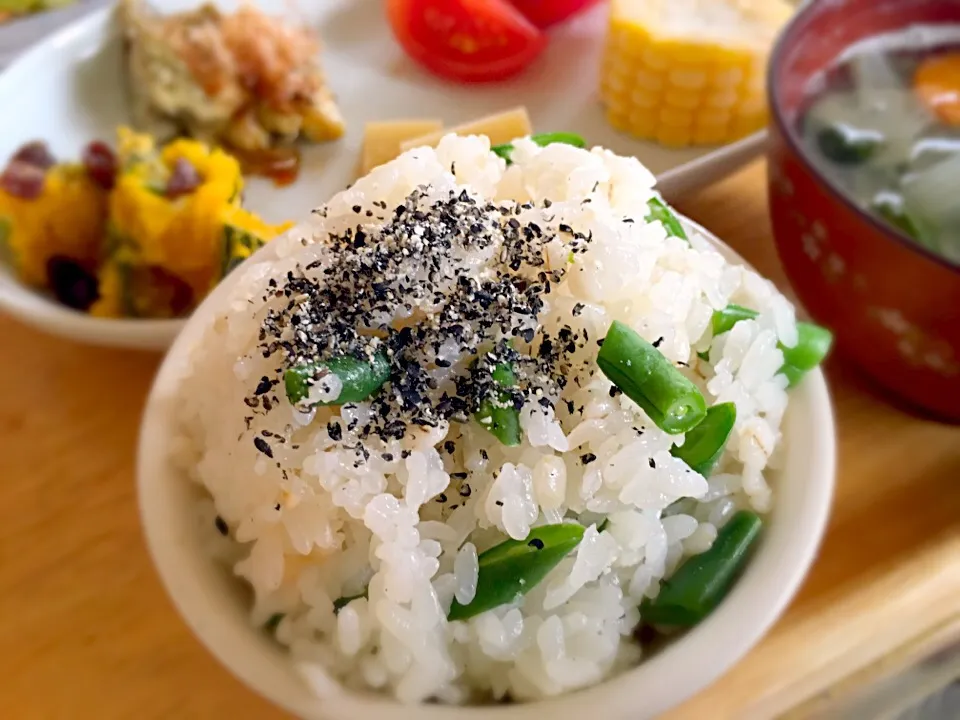 Snapdishの料理写真:隠元豆ご飯🍚|かわちさん