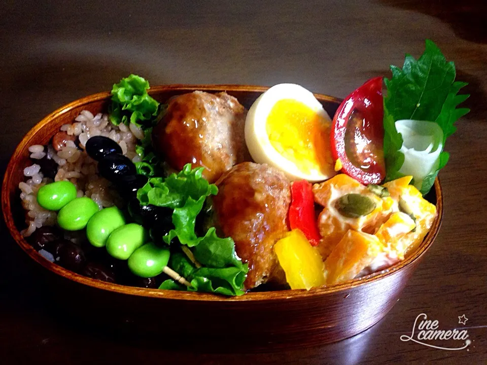 今日の私のお弁当🎵 困った時はハンバーグ
何を作るか？頭が回らない、自分の分だけだと作る気も半減、そんな時はハンバーグに限る(；´Д`A|とんちんさん