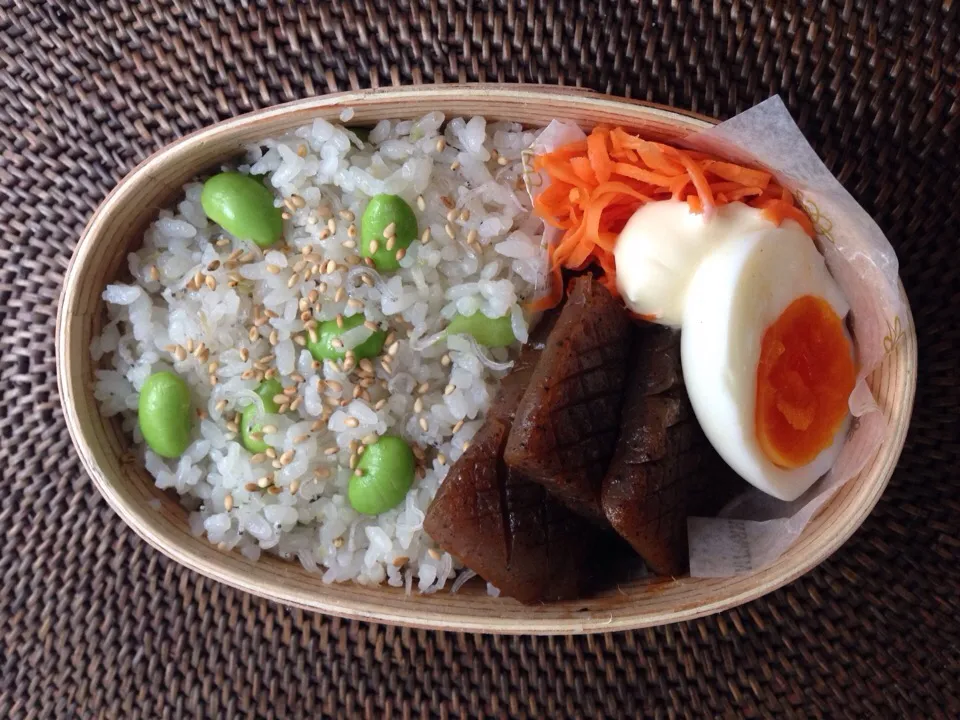 茗荷と枝豆の混ぜごはん弁当|*なおみん*さん