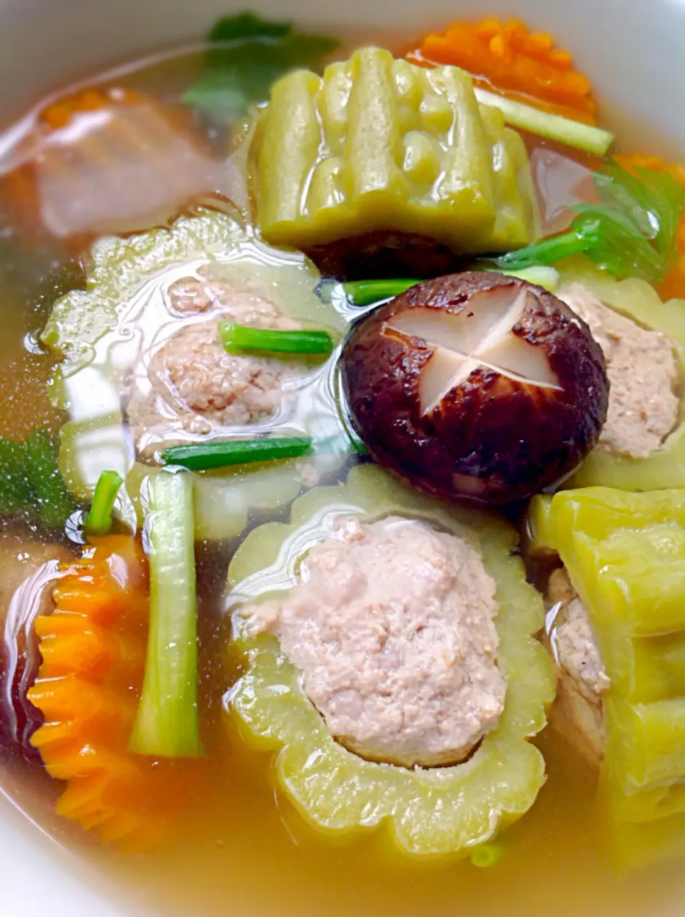 Stuffed Bitter Gourd with Seasoned Minced Pork Soup🍴|🍃aeyafternoon🌾さん