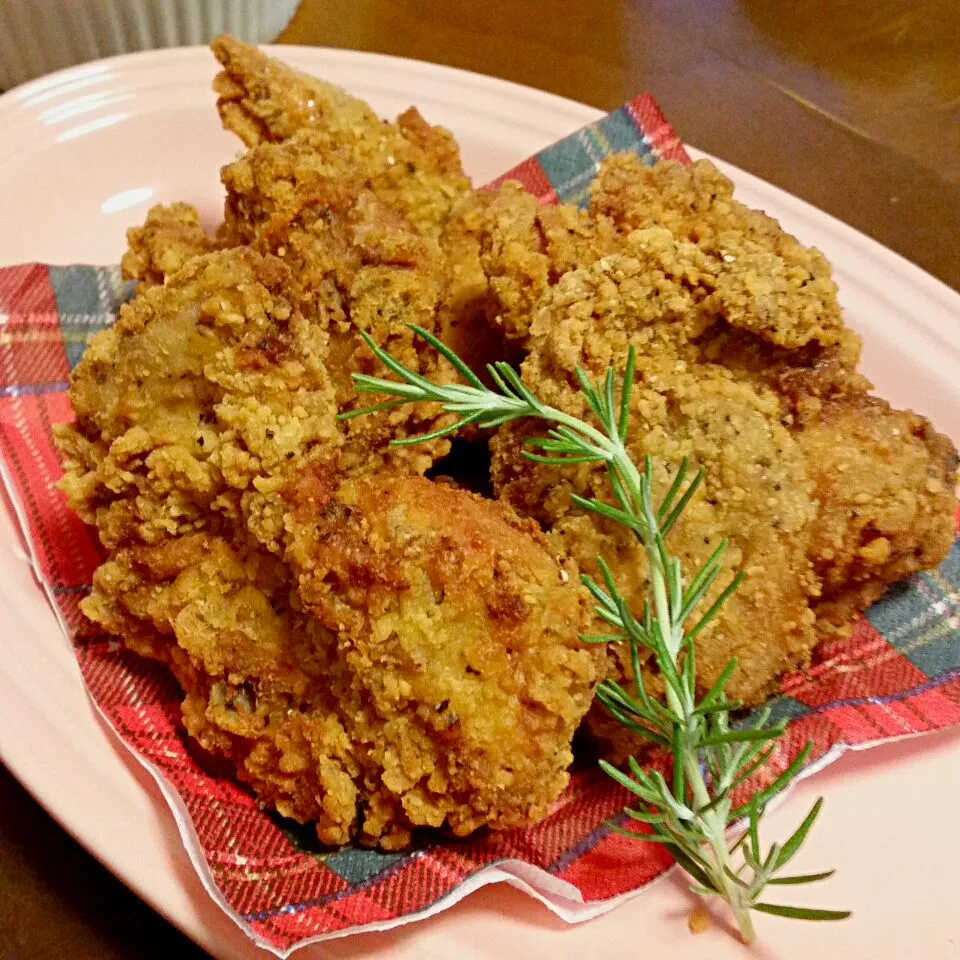 Snapdishの料理写真:KFCのまね😁フライドチキン|ふりるさん