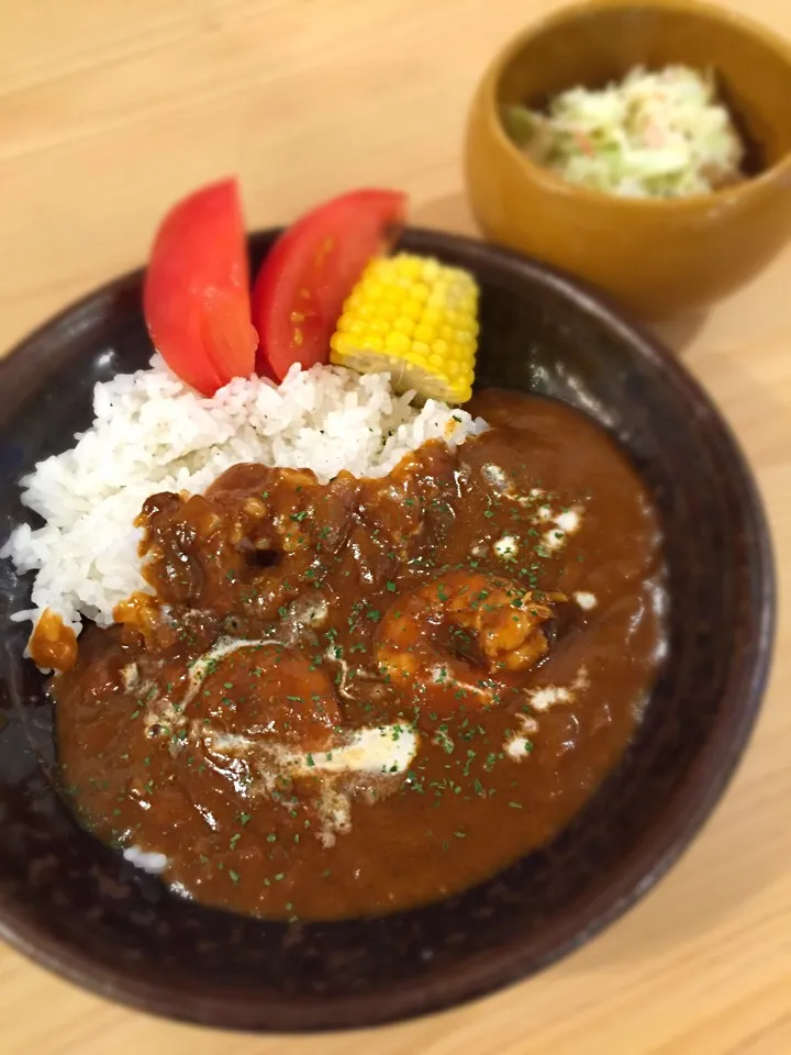 エビカレー❤️コールスローサラダ|mochaさん