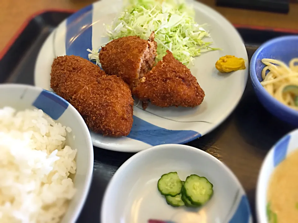 Snapdishの料理写真:メンチカツ定食|古山さん