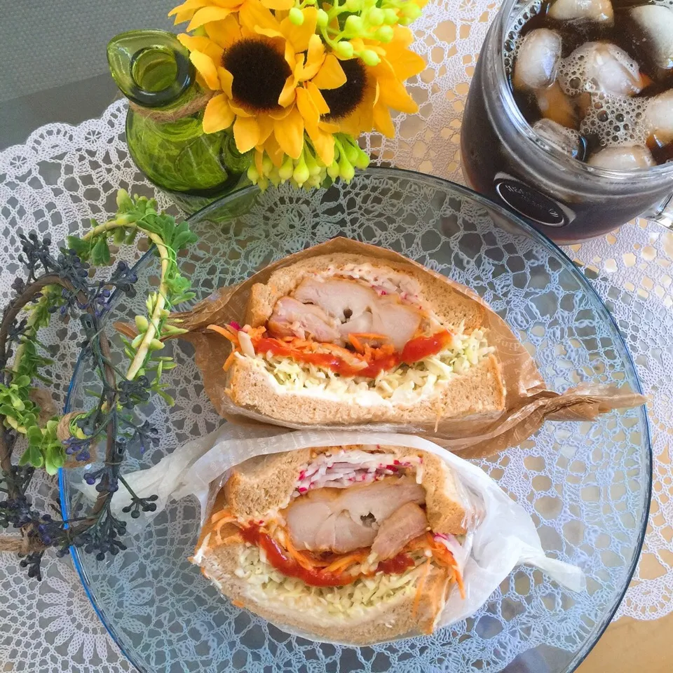 Snapdishの料理写真:7/7✨照り焼きチキン&クリームチーズ✨amoサンド|Makinsさん