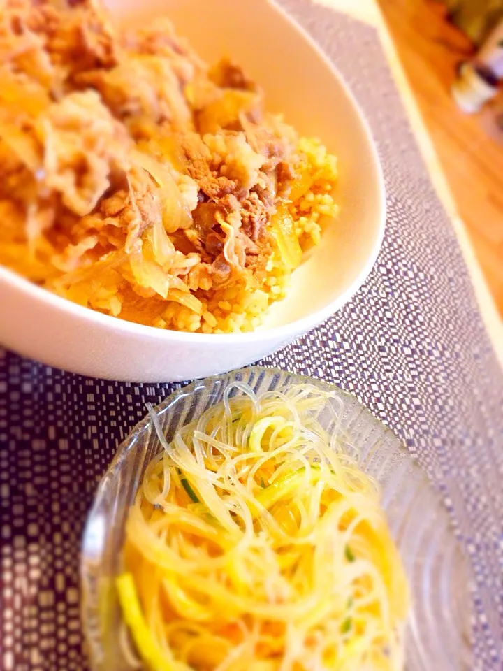 牛丼&春雨サラダ|トミーチさん