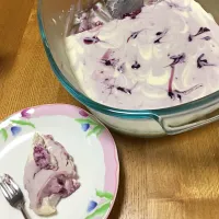 Snapdishの料理写真:ブルーベリーのレアチーズケーキ|Naokoさん