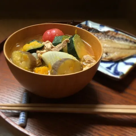 「無添加かつおだし500g」を使ってみたSnapdishの料理・レシピ写真:夏野菜の豚汁