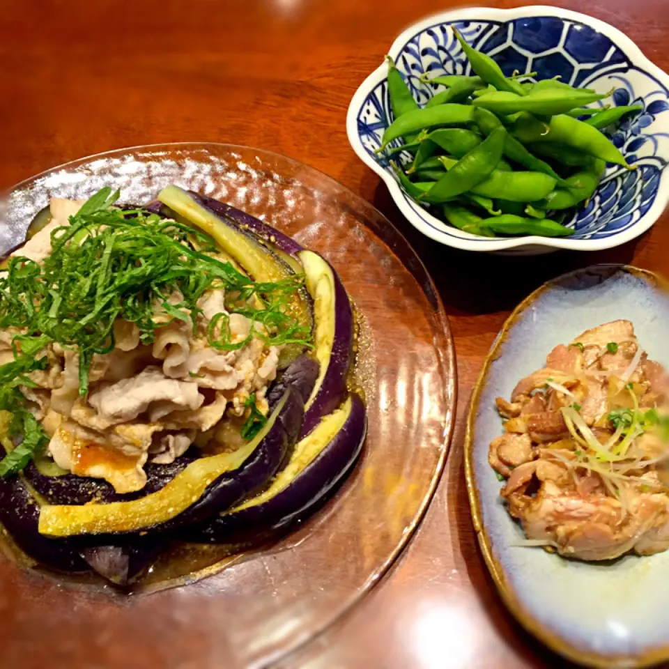 豚肉の冷しゃぶ♡胡麻醤油ダレ、豚バラネギチャーシュー (気付けば豚づくし💦)|♡I u♡さん