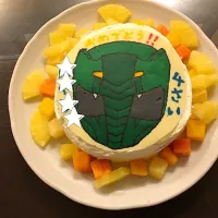 Snapdishの料理写真:次男の4歳誕生日☆
リクエストはジュウオウエレファントのケーキ♪|Amuhayaさん