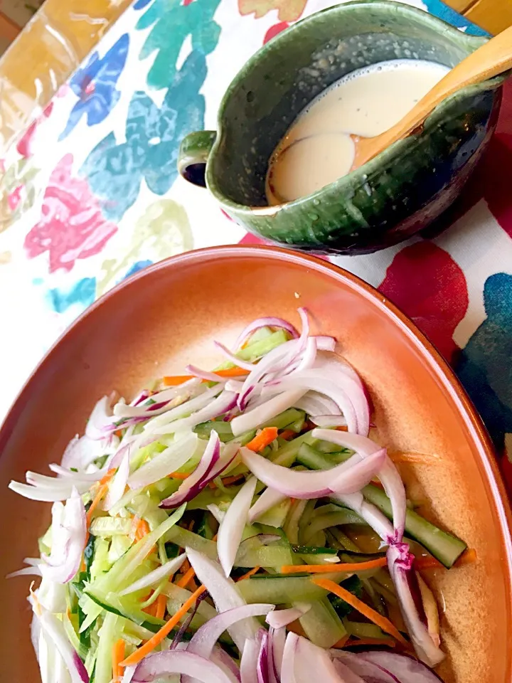 味噌マヨドレで食べる夏野菜|矢部肇子さん