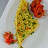 spicy chicken thigh with fried rice|dishesbychefannさん