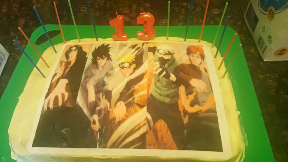 daughters 13 lemon naruto birthday cake with sparkler candles|Desiree Carmanさん