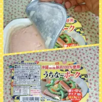 Snapdishの料理写真:お土産にもらったうちなーポーク|うずまきさん