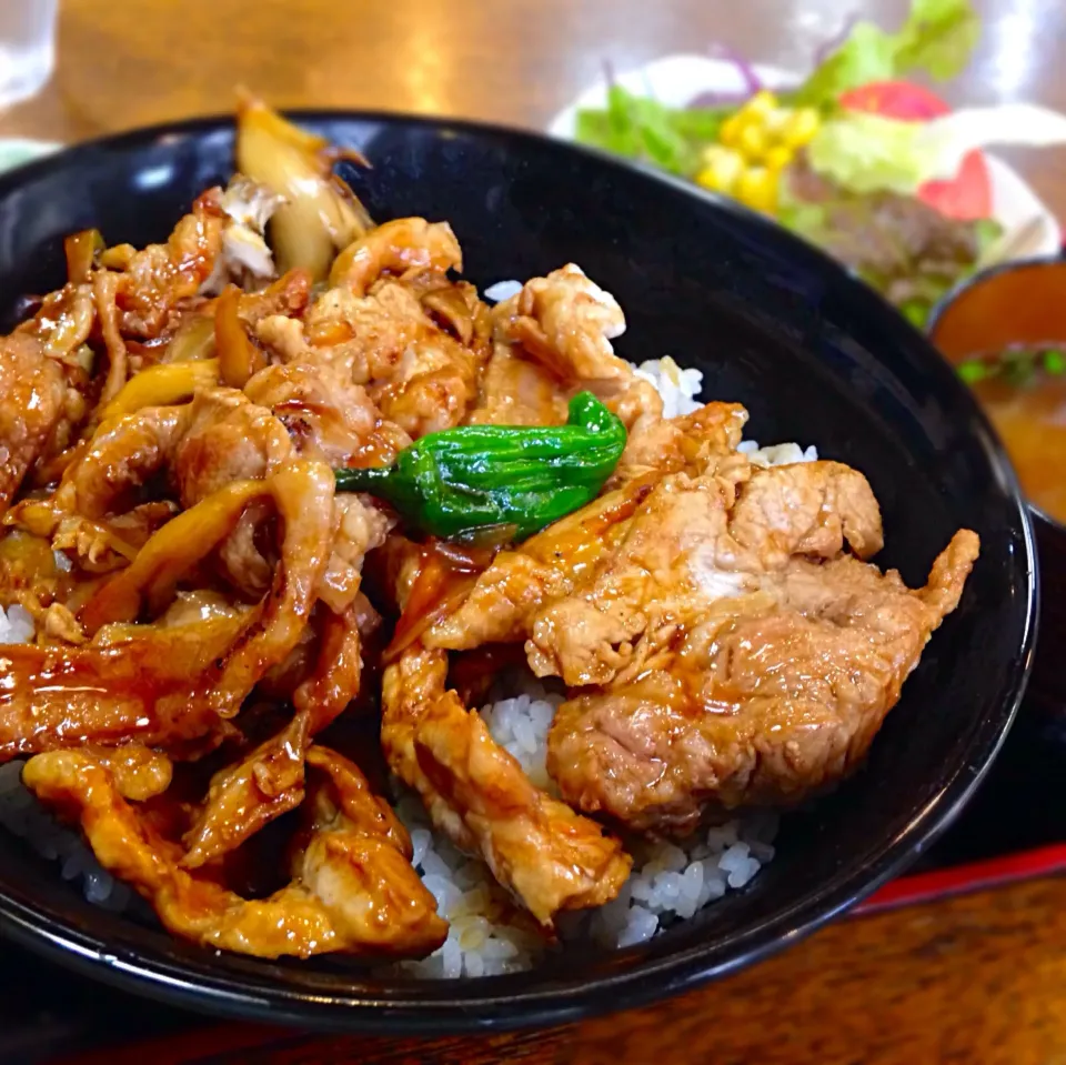 昼ごはん  豚丼  ご飯より豚肉の方が多い。|砂雪さん