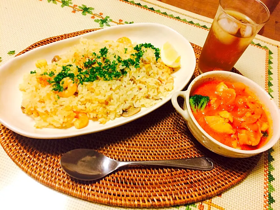 ✔️ピラフ
✔️トマトとチキン煮込み|わあ😀😀😀さん