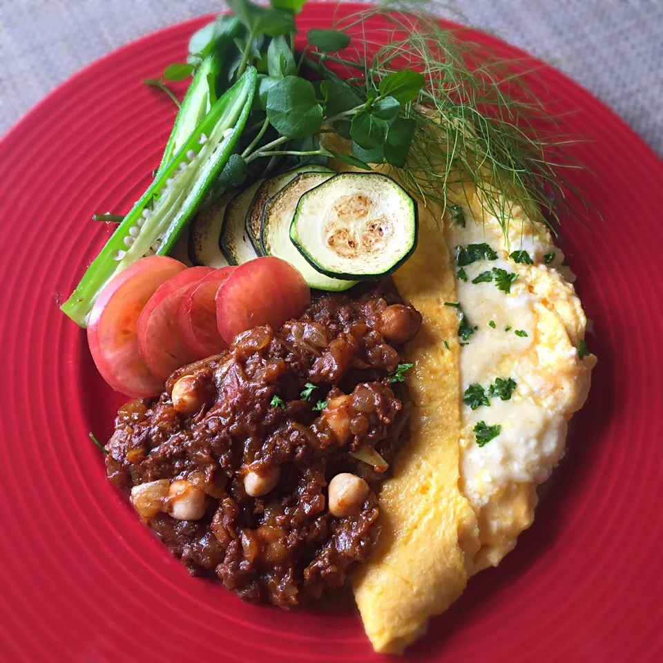 misuzuさんの とろりんチーズオムレツとキーマカレー👳🏾|もとぱんさん