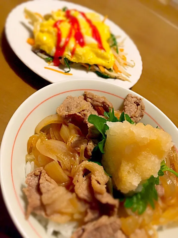 牛丼(*˙︶˙*)ﾉ"
今日は卵の代わりに大根おろしで〜|まゆまゆ🍴さん