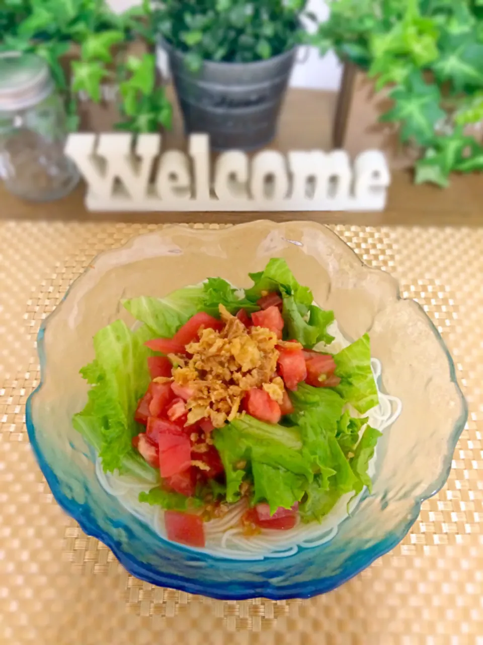 Snapdishの料理写真:鶏ガラスープのサラダ素麺|aoiさん