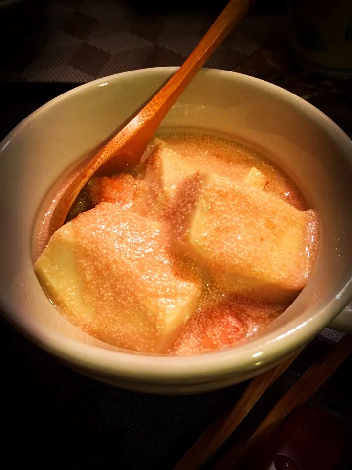 Snapdishの料理写真:ぷるぷる明太豆腐(*˙︶˙*)🍉。
鶏出し汁、胡麻油、お塩でサッパリ味付け♪。|💍ごはん🍚さん