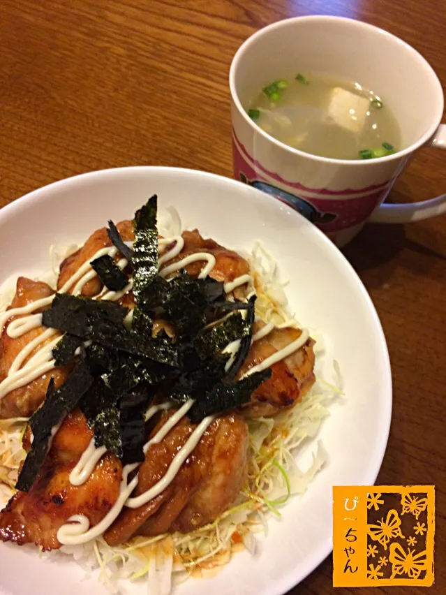 2016.7.12(火)照り焼きチキン丼🐓|☆ぴ〜ちゃん☆さん