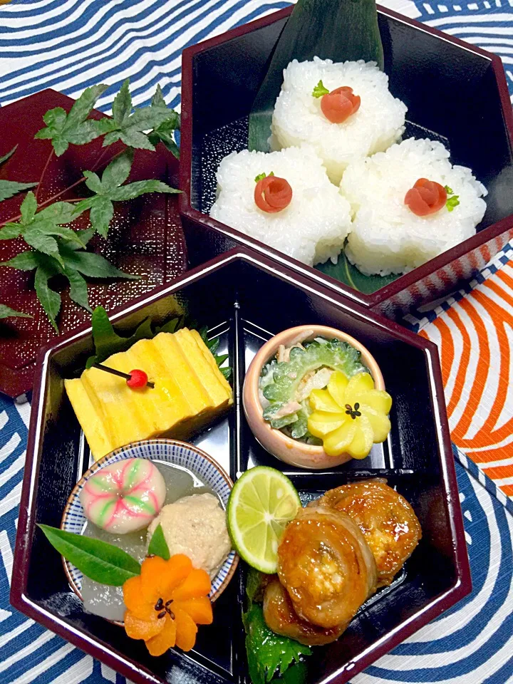 Snapdishの料理写真:冬瓜と鶏団子の旨煮あんかけ弁当❤︎|Mayumi Konishiさん