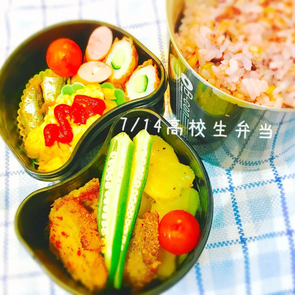 7月14日(木)高校生男子弁当|みかりんさん