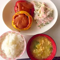 Snapdishの料理写真:パプリカハンバーグ٩(ˊᗜˋ*)و|愛ままさん