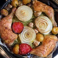 骨付き鶏もも肉と色々お野菜のグリル🍗|がうママさん