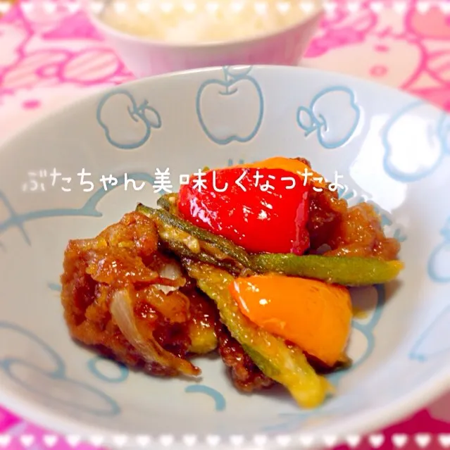 4匹のお犬と1匹のにゃんこのママさんの料理 豚ちゃんの揚げ浸し～♡ #battymamaのおうちご飯|えいぽんさん