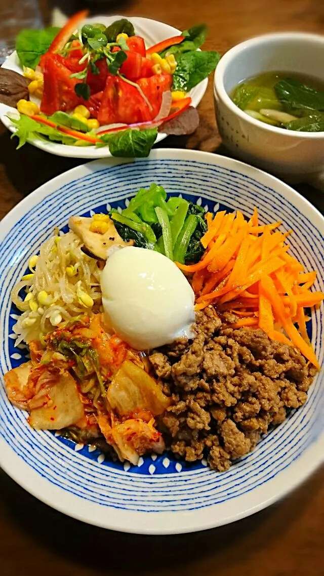 ひき肉でビビンバ丼|ゆうたんさん