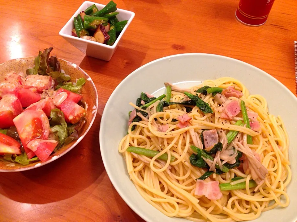 いつかの夕飯♪  アスパラとベーコンのパスタ|ikukoさん