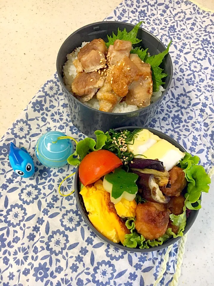 Snapdishの料理写真:高校男子弁当🍙
✴︎豚肉塩焼きのせご飯
✴︎唐揚げ
✴︎おかひじきのおひたし
✴︎はんぺんチーズ
✴︎卵焼き
✴︎ナスの醤油焼き|emisanさん