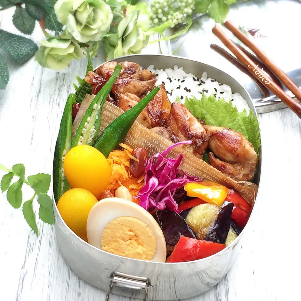 鶏肉の蜂蜜バルサミコ漬け焼きのお弁当|naocoisaさん