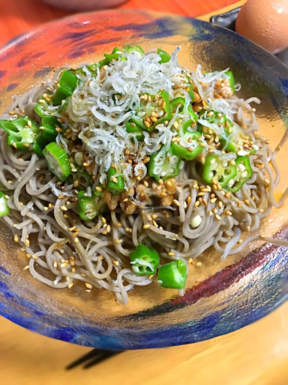 Snapdishの料理写真:ぶっかけねばねば蕎麦   （納豆&オクラ）|kctreeさん