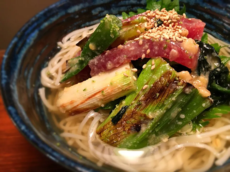 埼玉泥ねぎと鮪のぬたそうめん3|半田手延べそうめんの店 阿波や壱兆さん