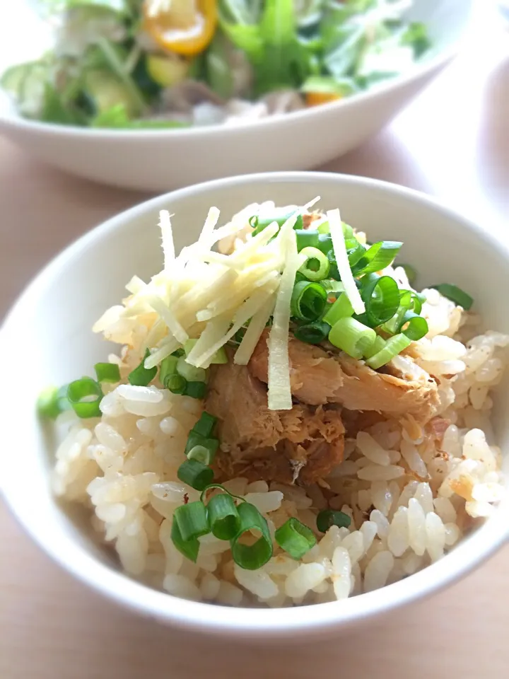 Snapdishの料理写真:鯖の味噌煮缶で炊き込みご飯|SnapdishJPさん