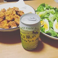 今日は唐揚げなので、ビール飲みます♡華金最高✨👐🏻 🌸唐揚げ|ぐぅーさん