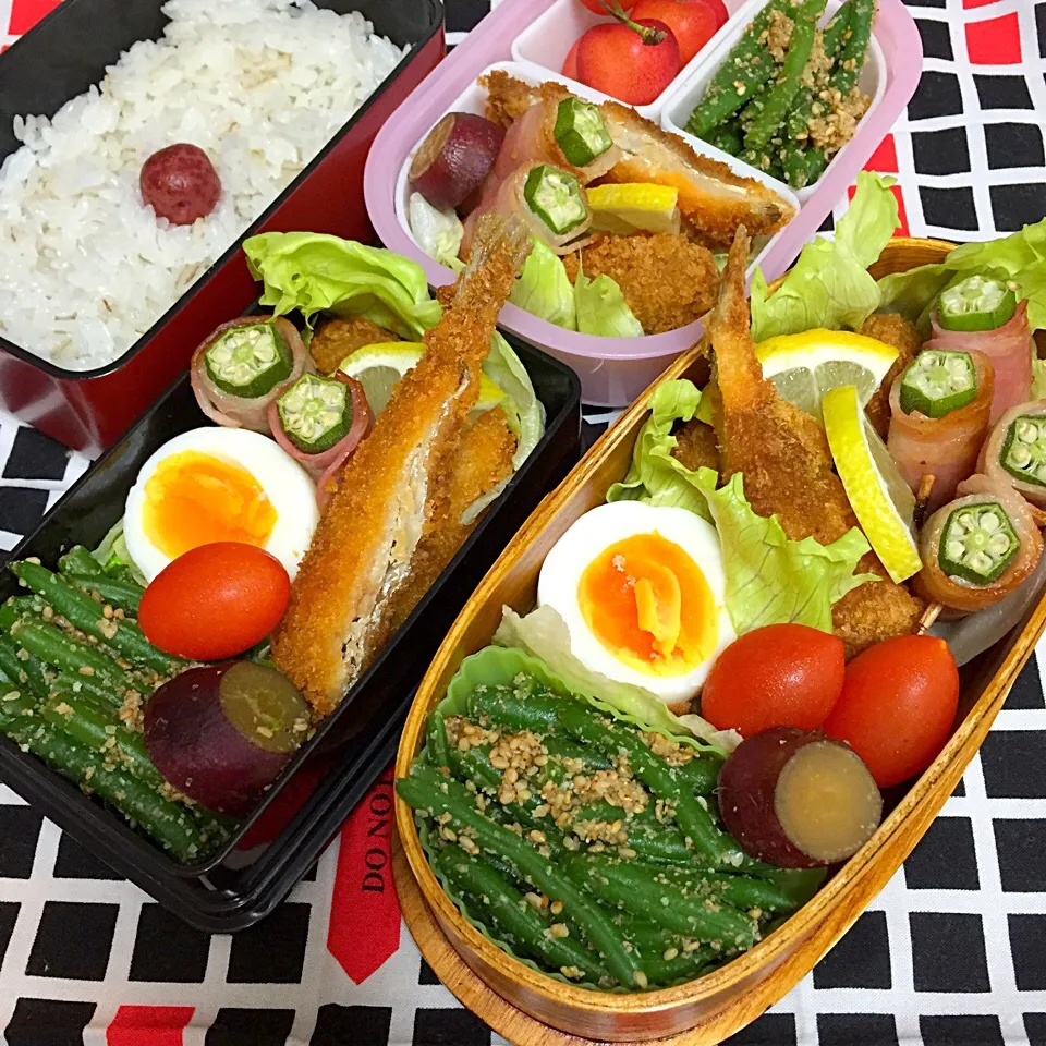 Snapdishの料理写真:7/16 中学男子のお弁当&パパ弁&母弁|おおけいさん