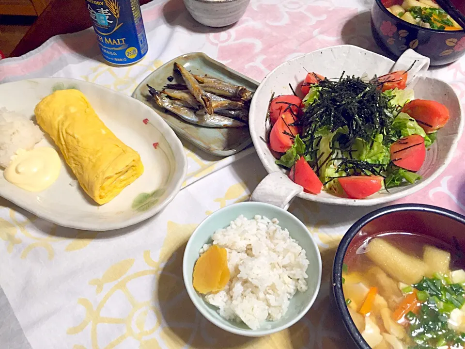 Snapdishの料理写真:シンプル晩ごはん<(;￣ ･￣)=3 ﾌｩ...|さくたえさん